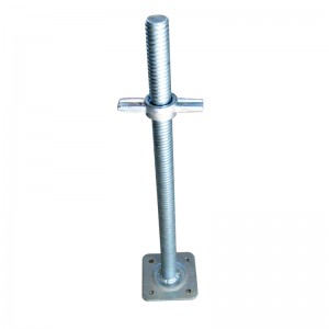 Base de gato de tornillo de andamio sólido plateado de zinc